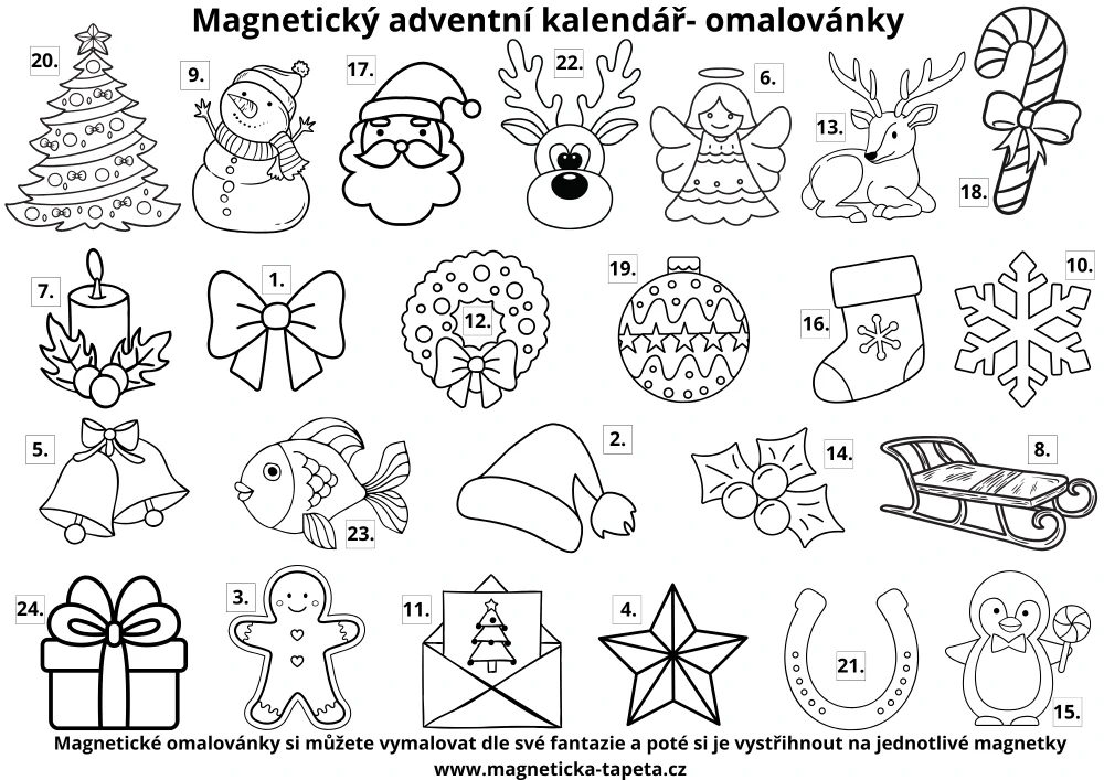 Magnetický adventní kalendář A3