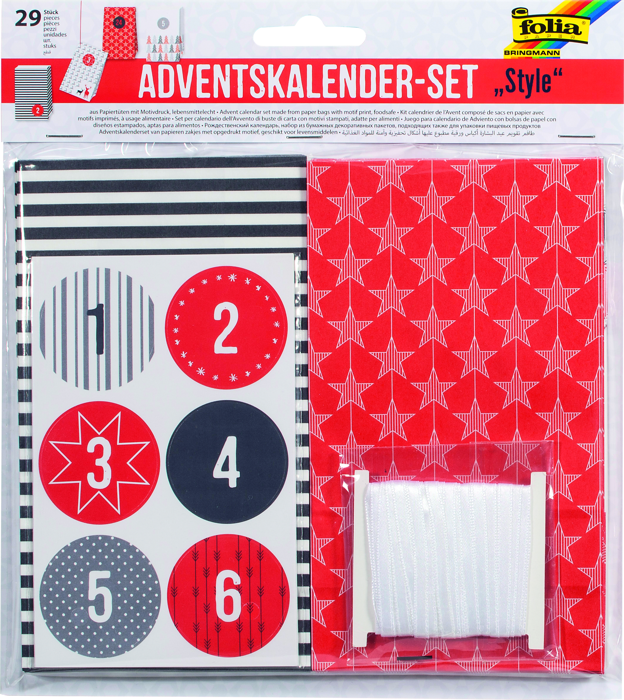 Adventní kalendář - set - papírové sáčky - "STYLE"